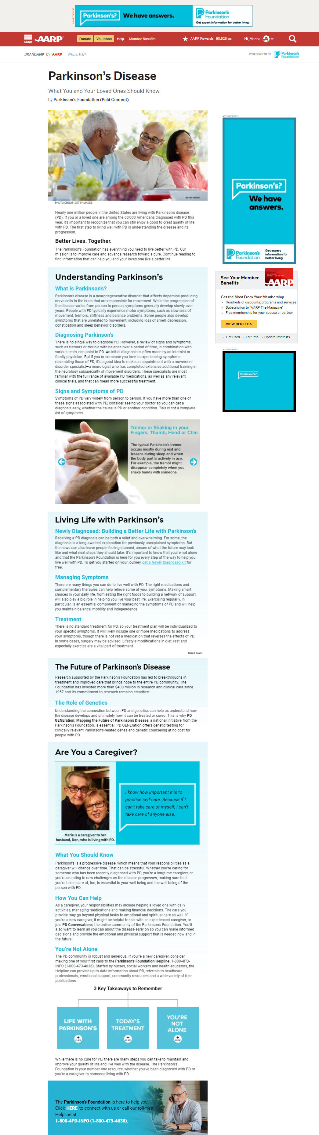 Parkinsons Nov 2021 Article Screenshot